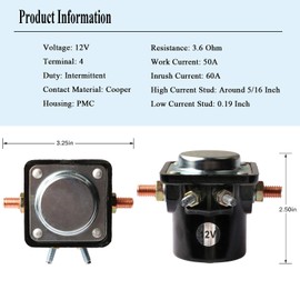 YIXIN Starter Solenoid Fit for OMC Marine Johnson Evinrude Outboard 383622 395419 582708 586180 47886 47886T 18-5808