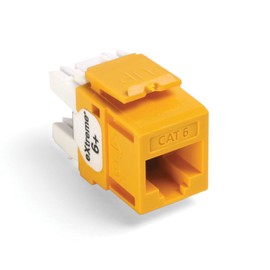 Leviton 61110-BY6 eXtreme 6+ QuickPort Connector, CAT 6, Yellow, 25-Pack