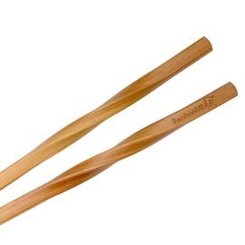 BambooMN Premium Reusable Japanese Bamboo Chopsticks, Twisted 9 inch - 36 Pairs