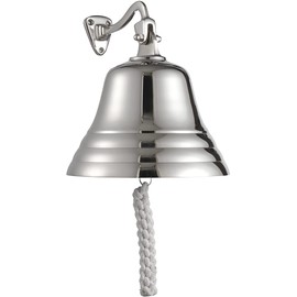 Assorted Collections Last Orders Wall Mounted Bell Maritime, Boat , School, Dinner, Reception , Home Decor , Wall Hanging Chrome Silver Door Bell Ships Bell 4",5",6",8" (6")