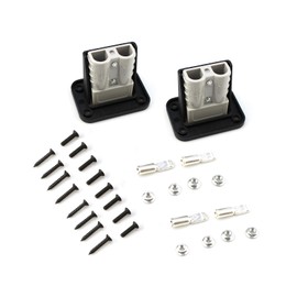 FORLETOR 50A Plug Mounting Panel with Dust Cover fit for Anderson SB50 Series Connectors Flush Mount Recessed Plate, 50Amp 2Pcs Socket Panel for Caravans Ship12-24V DC(2 pcs)