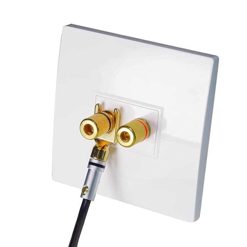 Cleqee 4pcs 24K Gold Plated Speaker Plug Y Plug Y