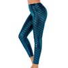 Alaroo Stretch Mermaid Print Fish Scale Leggings Tights Light Blue