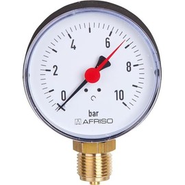 Afriso Pressure Gauge 1/2 Inch Bottom 0-10 Bar Housing 80 mm