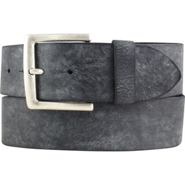 BELTINGER Belt Made of Soft Full Cowhide Leather Used Look 5 cm Jeans Belt for Men Women 50 mm Leather Belt Vintage Look, Black, antique silver