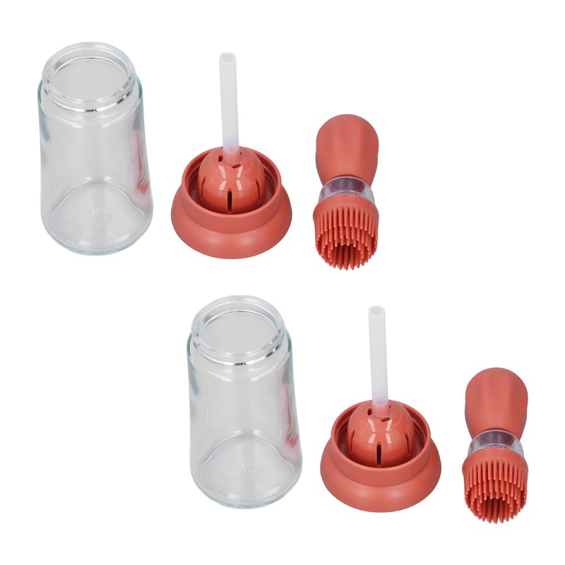 2pcs Oil Container with Silicone Brush Oil Dispenser Bottle for