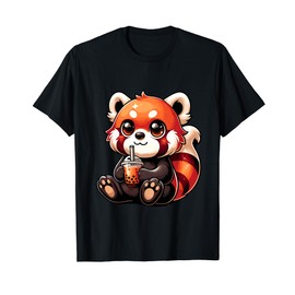 Cute Red Panda Bubble Tea Boba T-Shirt
