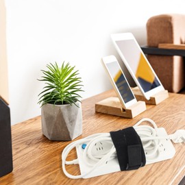 LUCKYBEE 10 Pcs Fastening Belts, 1.5 x 23.6 inches (3.8 x 60 cm), Velcro Strap with Buckle, Elastic Sports Arm Garter, Adjustable, Black (10)