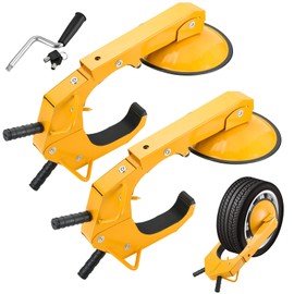 NATGAI Trailer Wheel Lock Clamp Set | 2 Pack Heavy-Duty Adjustable Car Tire Boot Lock, Anti-Theft Tire Lock for Cars, Trucks, RVs, and Trailers, Trailer Wheel Lock with Dual Keys Security (2 Pack)