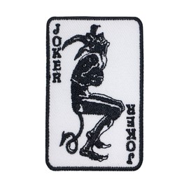 PITAI Devil Joker Card Iron On Patches Embriodered Patch Badge Iron On Sew On Clothes Decorative T-Shirt Jean Repair Applique Emblem