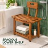 23.4 Inch Acacia Wood Shower Chair with Removable Backrest, 450