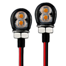 RXCARGO Motorcycle Turn Signal Universal LED Amber 12V High Brightness Mini Nano Small Waterproof Motorcycle Use Vehicle Inspection Compliant for Yamaha Suzuki Harley Honda Kawasaki 2-Piece Set (Clear
