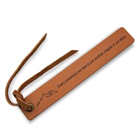 Engraved Leather Bookmark - Every Adventure We Take is Just Another Chapter Mountain Symbol, Gift for Couples Boyfriend Girlfriend 3rd Year Anniversary Husband Wife Book Lover