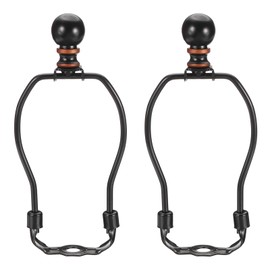 PATIKIL 5.5 Inch Lamp Harp Kit with Finial, 2 Set Detachable Lamp Shade Bracket Holder, DIY Lighting Accessories for Table Lamps Floor Lamps, Black