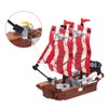 Finebely 3in1 Pirate Ship Building Set with Treasure Island, Toy