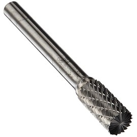 Kodiak Cutting Tools KCT123165 USA Made SB-3 Cylindrical End Cutting Carbide Bur, Double Cut, 3/8" Diameter, 1/4" Shank
