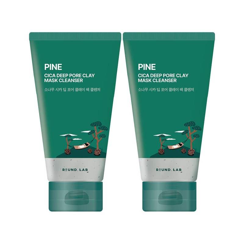 roundlab [2개세트] 라운드랩 소나무 시카 딥 포어 클레이 팩 클렌저