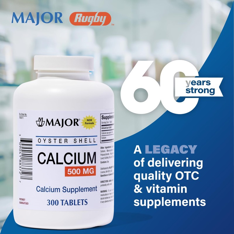 Major Oyster Shell Calcium 500 mg - Daily Calcium Supplement