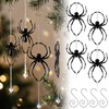 4 Pcs Large Black Halloween Spider Beaded Hanging Ornaments