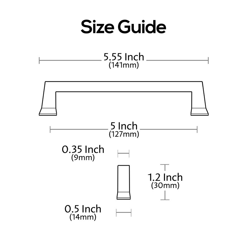 Alzassbg 10 Pack Brushed Gold Cabinet Pulls, 5 Inch(127mm) Hole