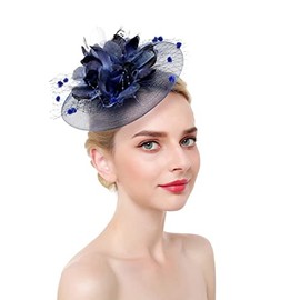 Women Ladies Fascinators Hat Wedding Fascinators Tea Party Hat Flapper Pillbox Hat Bowler Ascot Race Hat Feather Flower Fascinator with Headband Hair Clips Headdress Headpieces Bride Hair Accessories