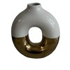 White & Gold Vase Inspired by Kintsugi Japanese Art Tapered