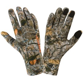 BASSDASH Men’s Camo Hunting Gloves UPF 50+ Lightweight Touchscreen Gloves for Warm Weather Fishing Hiking Outdoor Activities