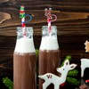 12PCS Silicone Straw Cover, 0.4Inch/10mm Cute Christmas Reusable Straw Cup