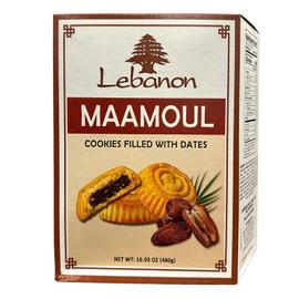 Date Maamoul Round Cookies, Lebanese Recipe, 16.93 oz (480g), Individually wrapped 12 cookies