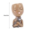 Funny Face Planter Pot Girl Head Planter Innovative Decorate Resin