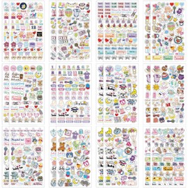 Kisston 24 Sheets Baby Scrapbook Stickers 1000+ New Pregnancy Planner Sticker Baby Calendar First Year Sticker Baby Maternity Newborn Themed Stickers for Christmas Decorating