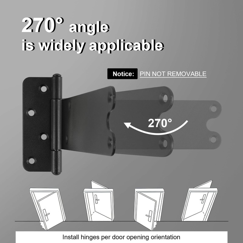 Pubotlu 6 Pack 8" Door Hinges,300 Lbs Capacity Heavy Duty