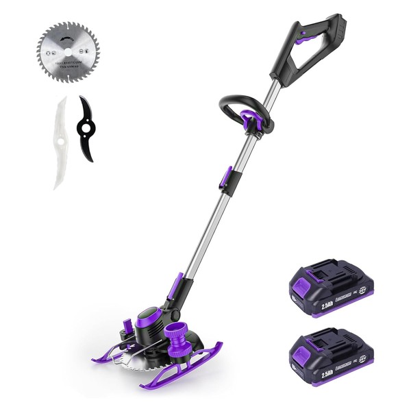 SuYau Weed Wacker Cordless, 5.2 lbs Lightweight, 3-in-1 Edger/Mower/Trimmer with