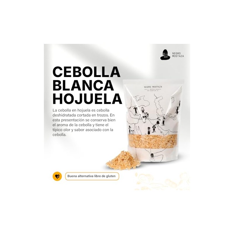 Negro Mostaza Cebolla Blanca Hojuela Deshidratada Cortada Trozos Bolsa 500gr