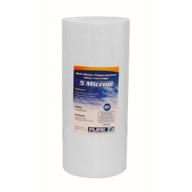PureT BVB0987005 10x4.5" Water Sediment Filter - NSF Certified - Spun Poly Filter Removes Sediment and Other Organic Debris (5 u Micron Rated)
