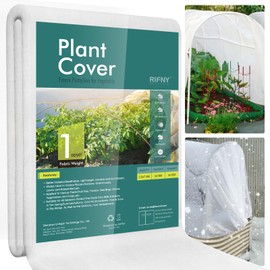 RIFNY Plant Covers Freeze Protection, 1 oz/yd² 8Ft x 24Ft Frost Cloth Plant Freeze Protection for Winter Frost Snowstorm, Frost Blankets for Outdoor Plants Protect from Birds, Pests