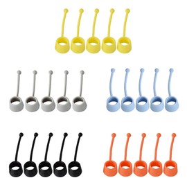 For 5Pcs Finger Strength Trainer Elastic Silicone Finger Cap (Finger Cap Only)