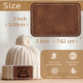 MAPRIAL 40 Pack Blank Leatherette Patches with Adhesive, Rectangle Laser Engravable Faux Leather Patch for Hats Custom, Fabric Repair Sew, Engraving Materials, Gifts, DIY (Rustic, 3 x 2 in)