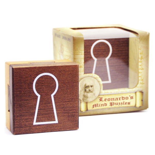 Logica Puzzles Art. Dovetail Puzzle Box - Wooden Brain Teaser - Secret Box - Difficulty 3/6 Hard - Leonardo da Vinci Collection