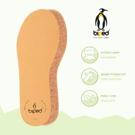 biped 2 Pairs of Children's Premium Leather Insoles with Real Natural Cork - Insoles Made of Vegetable Tanned Leather z2767 (22-23)