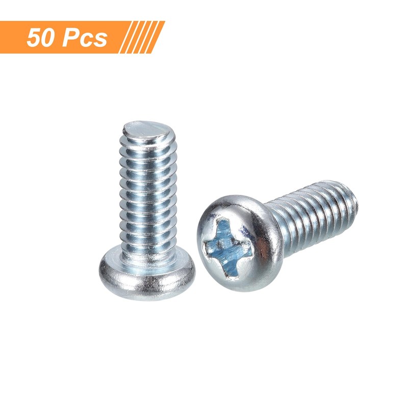 sourcing map #8-32x3/8" Pan Head Phillips Machine Screws, 50pcs Zinc