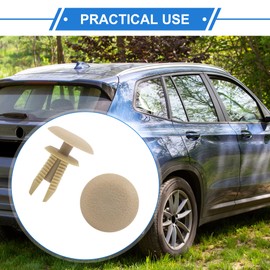 VekAuto 20 Pcs Rivet Clips, 24 x 22mm Fastener Clip Screw Fender Clips Universal for Car Plastic Beige