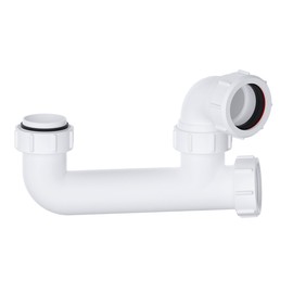Bath Trap 40mm (1.1/2 Inch) Bath Trap/Shower Trap with Universal Outlet, White Shallow Bath Trap, 50mm Seal Bath Waste Pipe Solution with Cleaning Eye