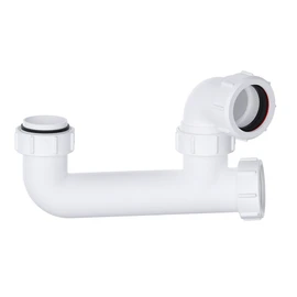 Bath Trap 40mm (1.1/2 Inch) Bath Trap/Shower Trap with Universal Outlet, White Shallow Bath Trap, 50mm Seal Bath Waste Pipe Solution with Cleaning Eye