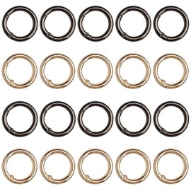Pack of 20 round springs, spring O ring, round carabiner, jump rings, round carabiner snap ring, used for wallets, key rings, DIY crafts, handbag decorations