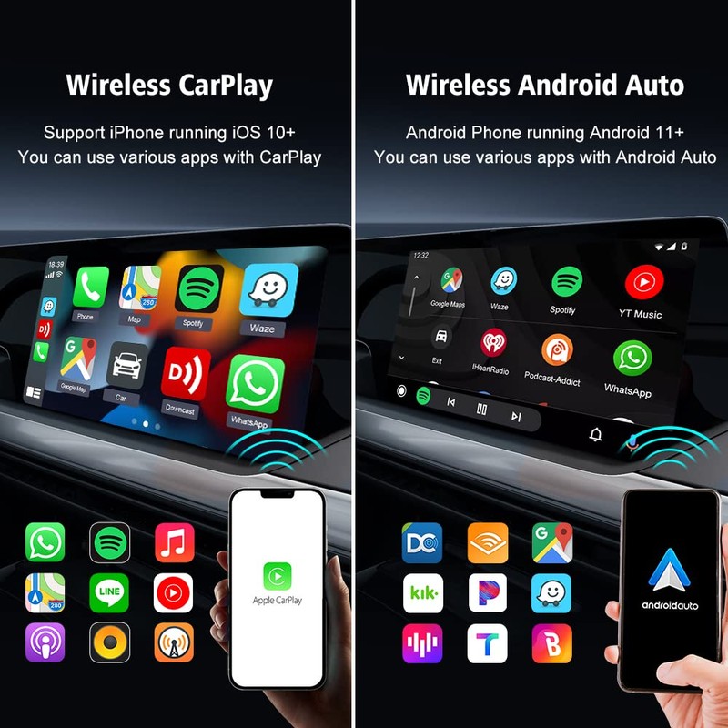 Carlinkit 5.0 Android Auto & Wireless CarPlay Adapter,Plug & Plug,