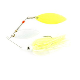 Nichols señuelos pulsador escama de Metal Doble Sauce spinnerbait, Blanco (White/Chartreuse), 3/8-Ounce