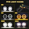 Bricologht 4PCS 7" LED Headlight & 4'' Fog Light Combo