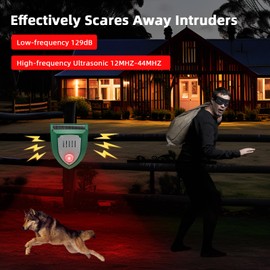 4-Pack Solar Motion Sensor Alarm with Sound and Ultrasonic, Ultrasonic Motion Sensor Alarm with LED Strobe Light, Motion Sensor Alarm Perfect for Home, Garage, Garden, Workshop, Barn