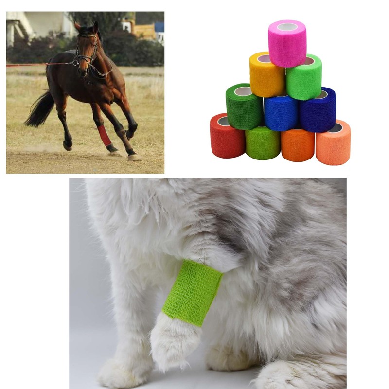 TGANNYOCR 40 Rolls Self Adhesive Bandage Wrap Bulk Breathable Athletic